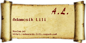 Adamcsik Lili névjegykártya