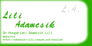 lili adamcsik business card